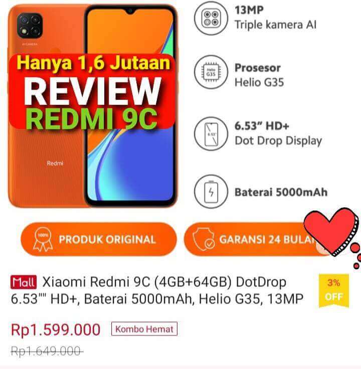Review Redmi 9C Spesifikasi Produk dan Harga Terbarunya