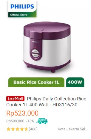 Rice Cooker Philips HD3116/30